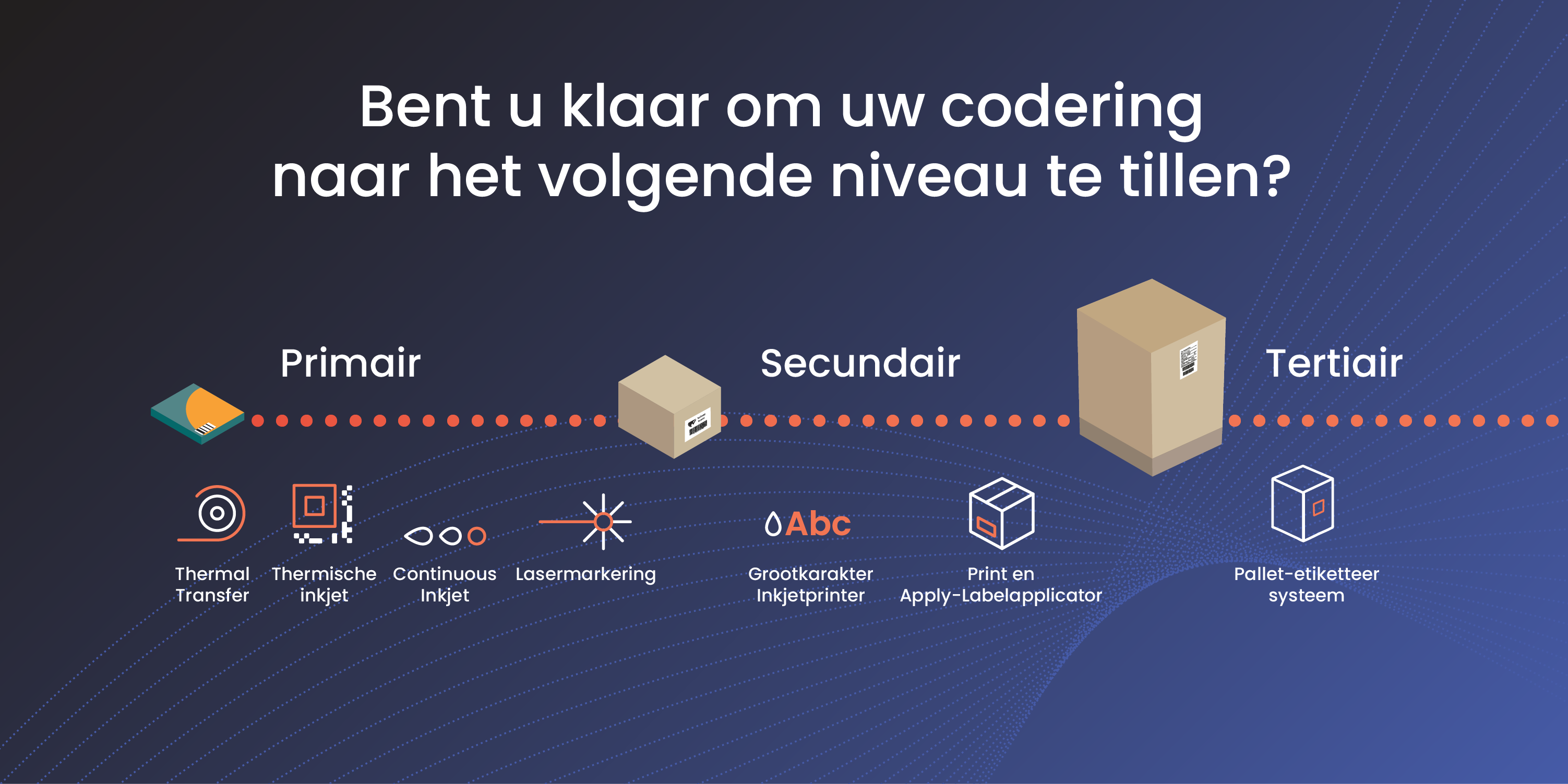 Coderen op industriële verpakkingen met inline-oplossingen tijdens industrieel verpakken.